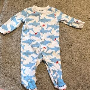 Carter's Blue and White Shark Print Footie